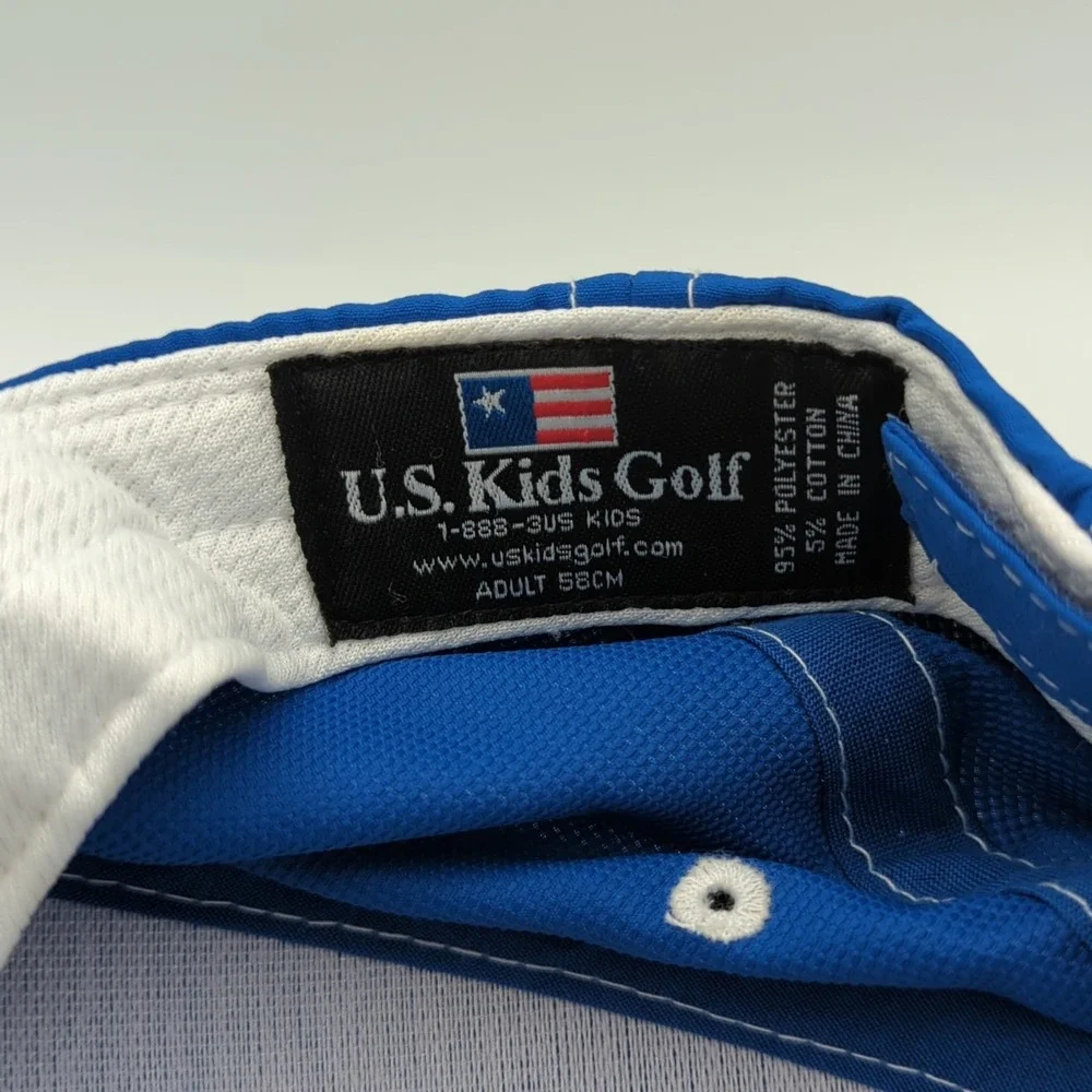 US Kids Golf Tournament Players Association Caddie Strapback Hat Blue 58cm Adult